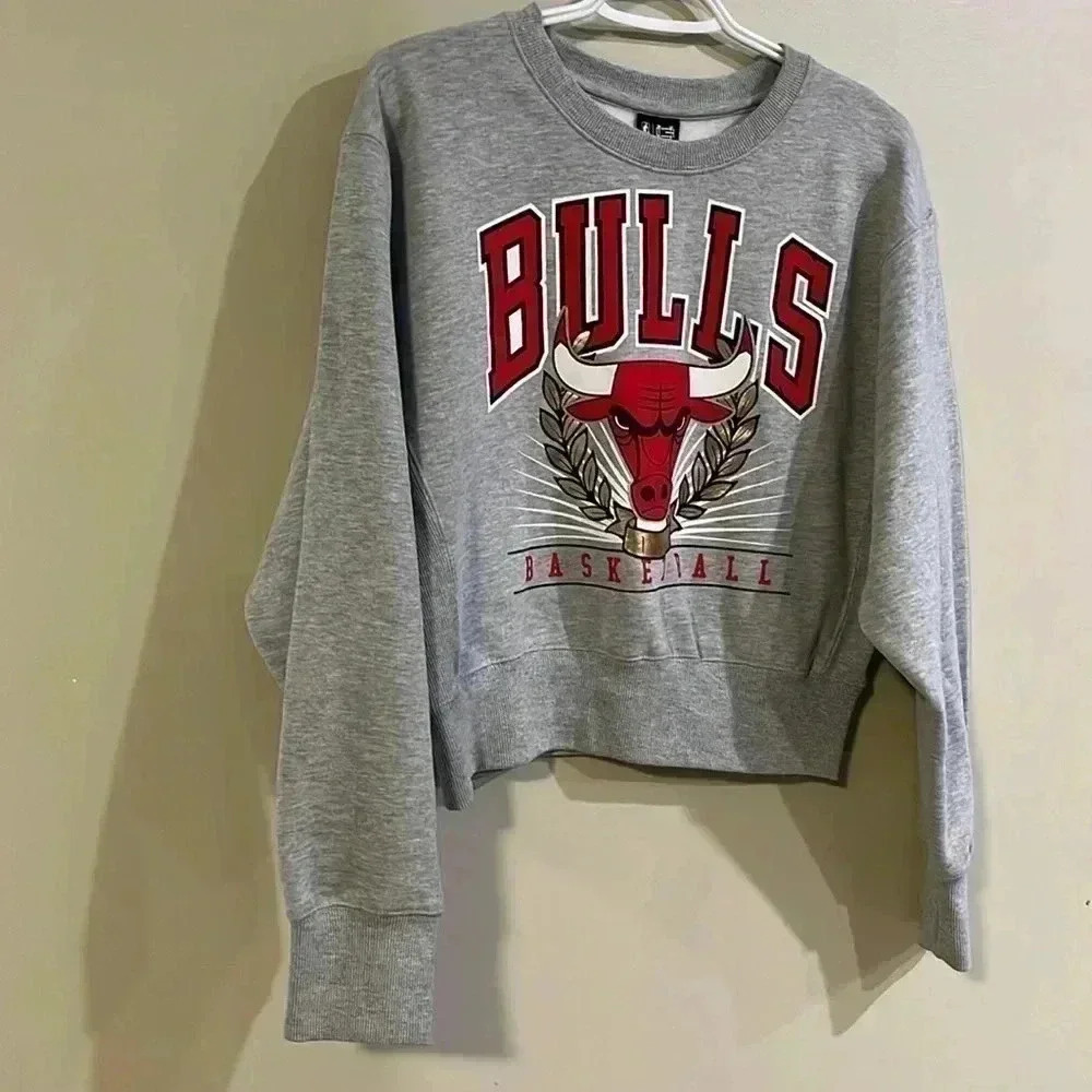 [L]NBA Ultra Game Chicago Bull  Basketball Gray Sweatshirt
